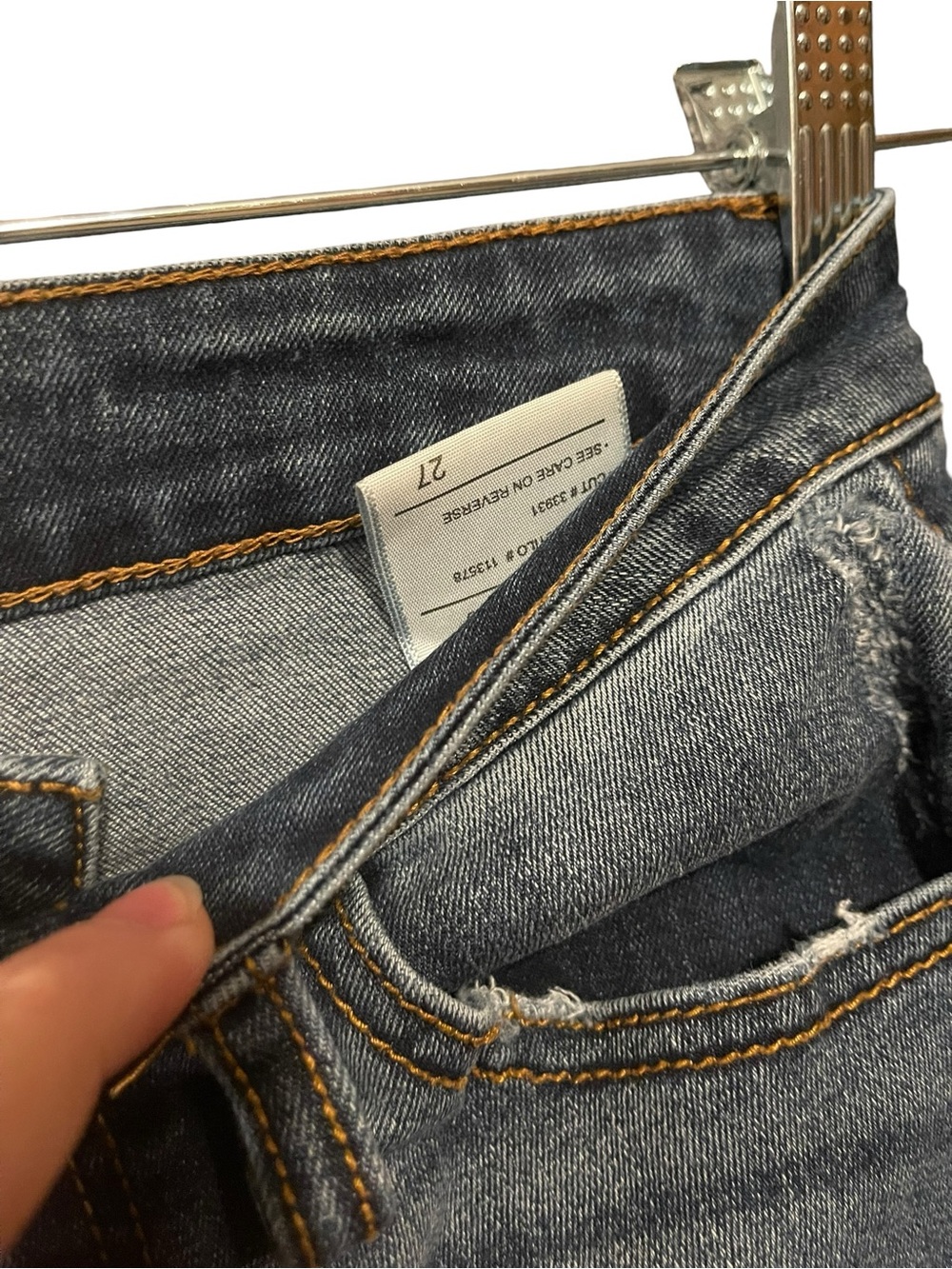 KanCan Dark Blue Skinny Jeans with Knee Rip - Picture 4 of 5